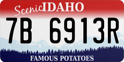 ID license plate 7B6913R