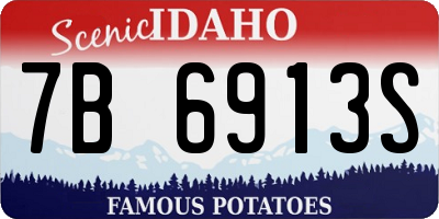 ID license plate 7B6913S