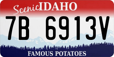 ID license plate 7B6913V