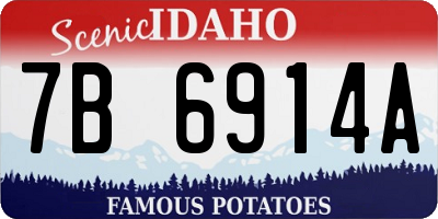 ID license plate 7B6914A