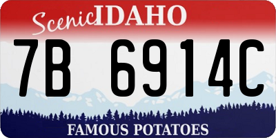 ID license plate 7B6914C
