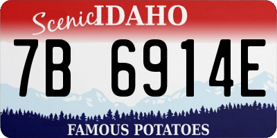 ID license plate 7B6914E