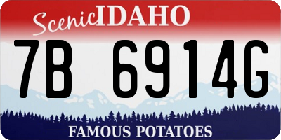 ID license plate 7B6914G