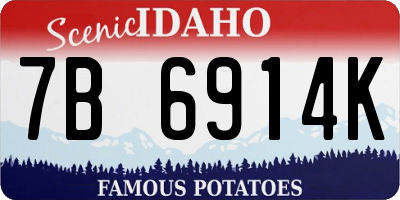 ID license plate 7B6914K