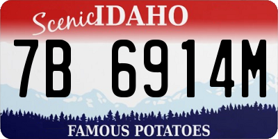 ID license plate 7B6914M