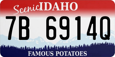ID license plate 7B6914Q