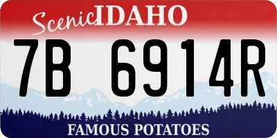 ID license plate 7B6914R