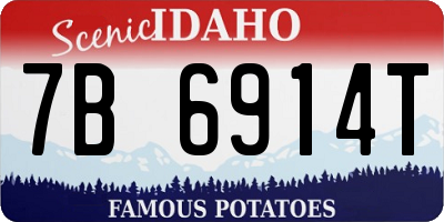 ID license plate 7B6914T