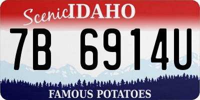 ID license plate 7B6914U
