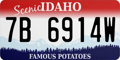 ID license plate 7B6914W