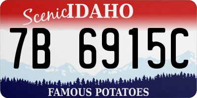 ID license plate 7B6915C