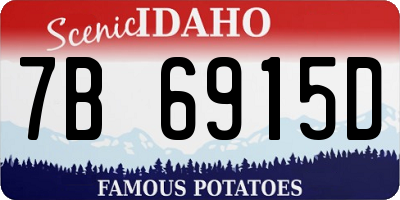 ID license plate 7B6915D