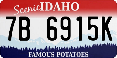 ID license plate 7B6915K