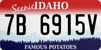 ID license plate 7B6915V