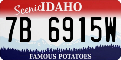 ID license plate 7B6915W