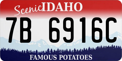 ID license plate 7B6916C