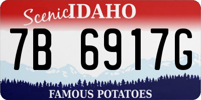 ID license plate 7B6917G