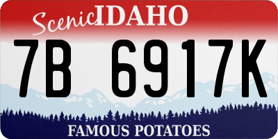 ID license plate 7B6917K