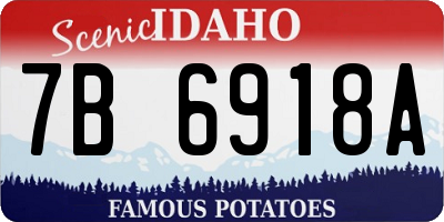 ID license plate 7B6918A