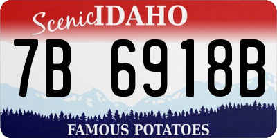 ID license plate 7B6918B