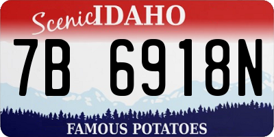 ID license plate 7B6918N