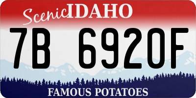 ID license plate 7B6920F