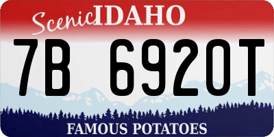 ID license plate 7B6920T