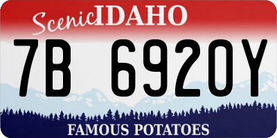 ID license plate 7B6920Y