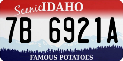 ID license plate 7B6921A