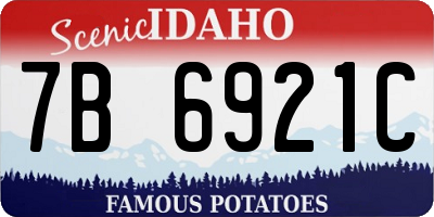ID license plate 7B6921C