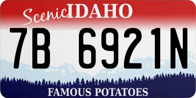 ID license plate 7B6921N