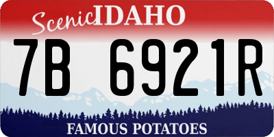 ID license plate 7B6921R