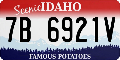 ID license plate 7B6921V