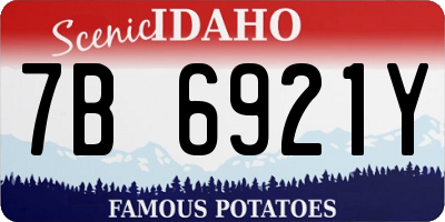ID license plate 7B6921Y