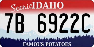 ID license plate 7B6922C