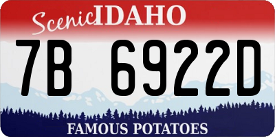 ID license plate 7B6922D