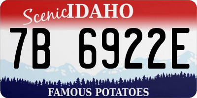 ID license plate 7B6922E
