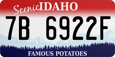ID license plate 7B6922F