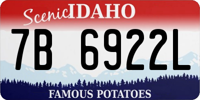 ID license plate 7B6922L