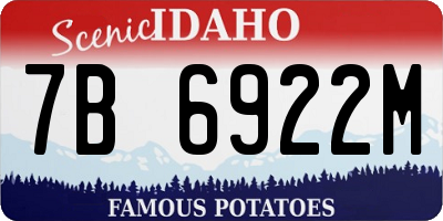 ID license plate 7B6922M