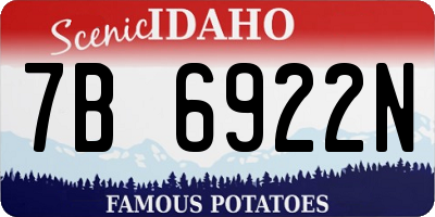 ID license plate 7B6922N