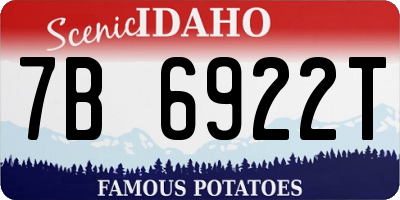 ID license plate 7B6922T