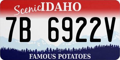 ID license plate 7B6922V