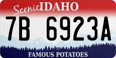 ID license plate 7B6923A