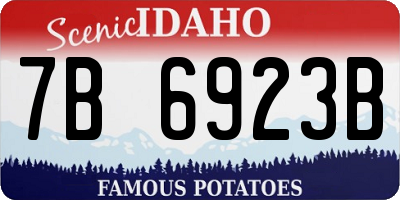 ID license plate 7B6923B