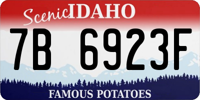 ID license plate 7B6923F