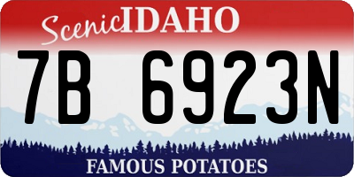 ID license plate 7B6923N