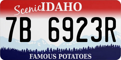 ID license plate 7B6923R