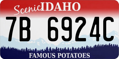ID license plate 7B6924C