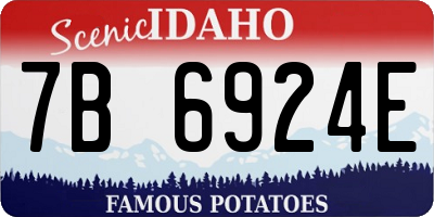 ID license plate 7B6924E
